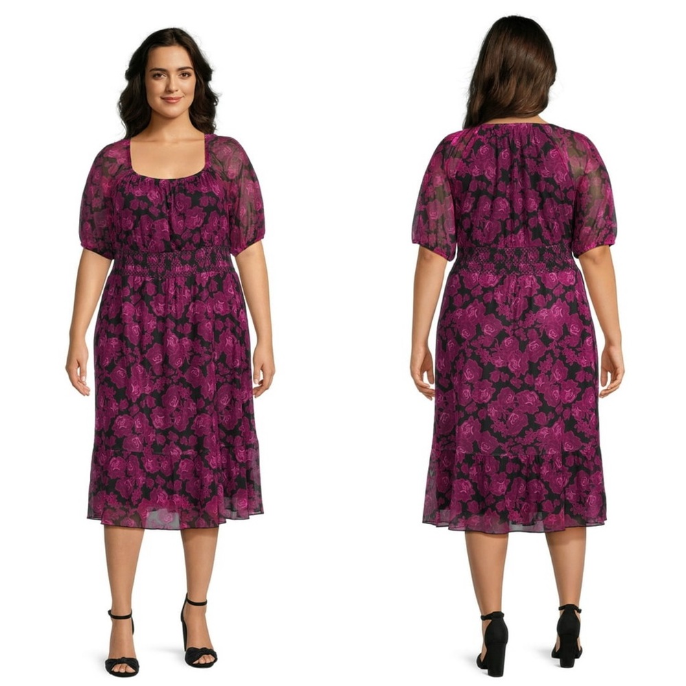 NWT. The Terra & Sky Smocked Mesh Dress Size 1X